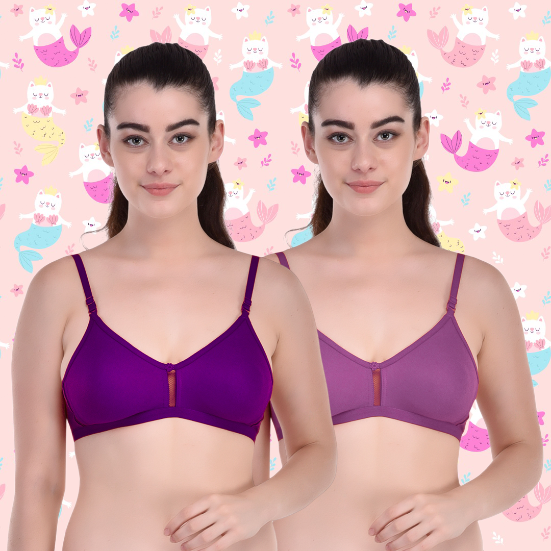 BTRUST Jaismine Bra - Soft Cotton Rich Fabric, Non-Padded Double-Layered Cups, Non-Wired, Full Coverage Cups- Pack of 2 - Premium Bras from Btrust Fashion - Just $499.00! Shop now at Btrust Fashion