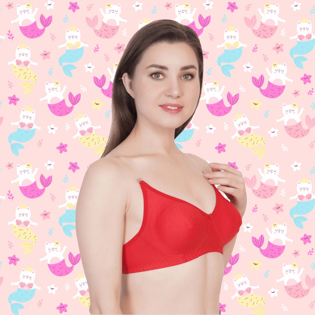BTRUST T Mould Bra - Soft and Comfortable Cotton-rich Fabric, Non-padded Demi-cups, Wire-free, Extended Straps for Perfect Fit, Cute and Stylish Design - Premium Bras from BtrustFashion - Just $249.00! Shop now at Btrust Fashion