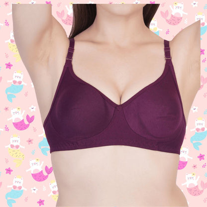 BTRUST T Mould Bra - Soft and Comfortable Cotton-rich Fabric, Non-padded Demi-cups, Wire-free, Extended Straps for Perfect Fit, Cute and Stylish Design- Pack of 3 - Premium Bras from Btrust Fashion - Just $699.00! Shop now at Btrust Fashion