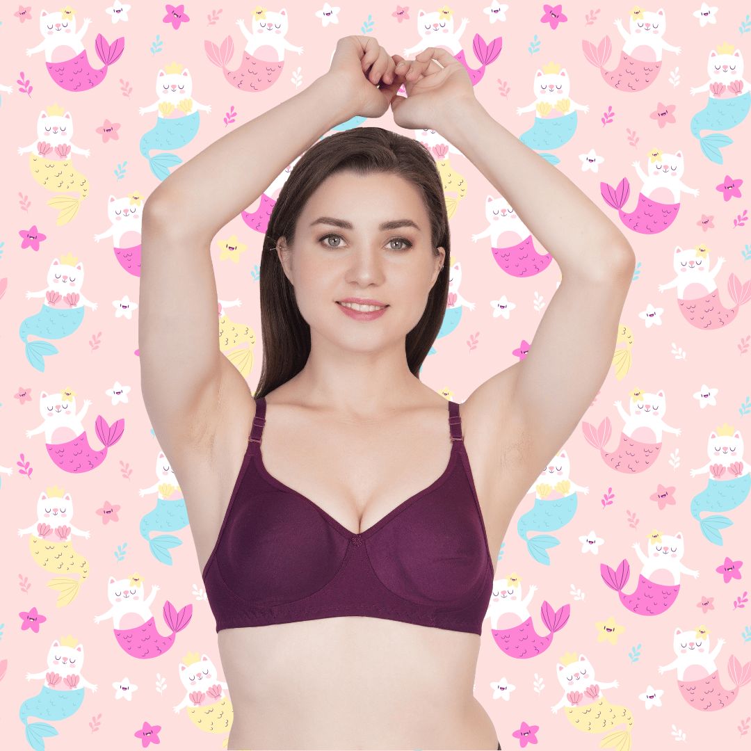 BTRUST T Mould Bra - Soft and Comfortable Cotton-rich Fabric, Non-padded Demi-cups, Wire-free, Extended Straps for Perfect Fit, Cute and Stylish Design- Pack of 3 - Premium Bras from Btrust Fashion - Just $699.00! Shop now at Btrust Fashion