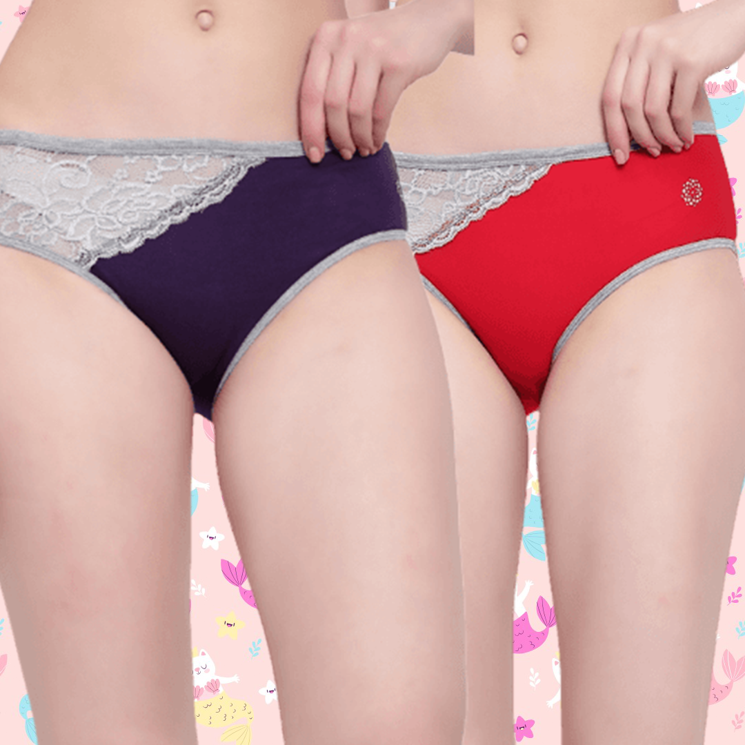 BTRUST Cross Lace Panel Panty- Pack of 2 - Premium Panties from Btrust Fashion - Just $499.00! Shop now at Btrust Fashion