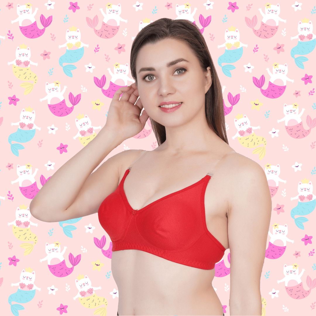 BTRUST T Mould Bra - Soft and Comfortable Cotton-rich Fabric, Non-padded Demi-cups, Wire-free, Extended Straps for Perfect Fit, Cute and Stylish Design- Pack of 3 - Premium Bras from Btrust Fashion - Just $699.00! Shop now at Btrust Fashion