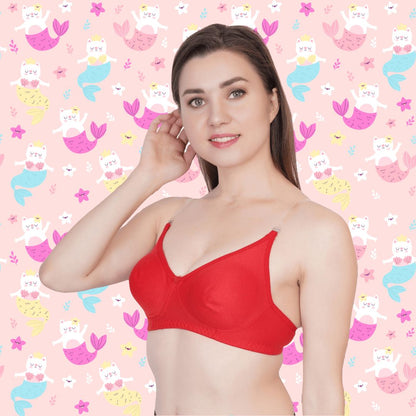 BTRUST T Mould Bra - Soft and Comfortable Cotton-rich Fabric, Non-padded Demi-cups, Wire-free, Extended Straps for Perfect Fit, Cute and Stylish Design - Premium Bras from BtrustFashion - Just $249.00! Shop now at Btrust Fashion