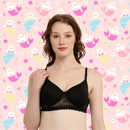 BTRUST Lingerie Set with- Comfortable & Breathable Cotton Rich Fabric, Exquisite Lace Design, Non-Wired Cups Bra with  Low Waist Side Lace Panel Panty - Premium Set from Btrust Fashion - Just $499.00! Shop now at Btrust Fashion