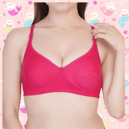 BTRUST T Mould Bra - Soft and Comfortable Cotton-rich Fabric, Non-padded Demi-cups, Wire-free, Extended Straps for Perfect Fit, Cute and Stylish Design- Pack of 3 - Premium Bras from Btrust Fashion - Just $699.00! Shop now at Btrust Fashion