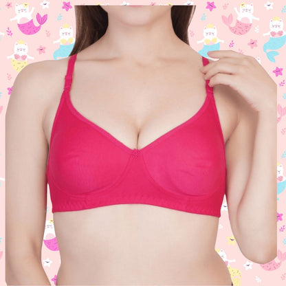 BTRUST T Mould Bra - Soft and Comfortable Cotton-rich Fabric, Non-padded Demi-cups, Wire-free, Extended Straps for Perfect Fit, Cute and Stylish Design- Pack of 2 - Premium Bras from Btrust Fashion - Just $499.00! Shop now at Btrust Fashion