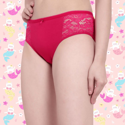 BTRUST Low Waist Side lace panel Bikini Panty with Medium Rear Coverage- Pack of 3 - Premium Panties from Btrust Fashion - Just $699.00! Shop now at Btrust Fashion